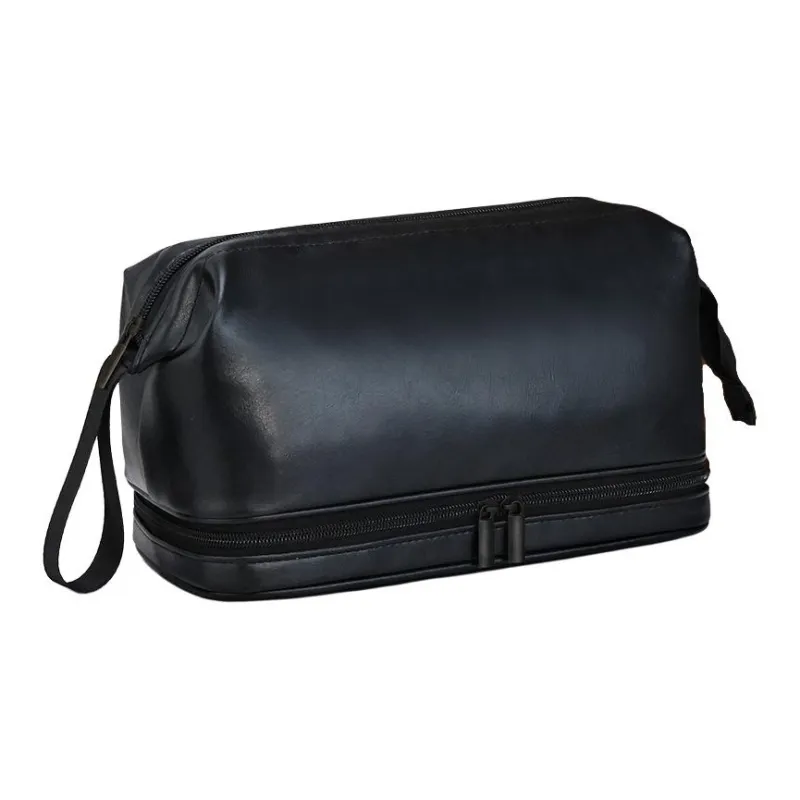 ZHIYIN Double Layer Business Travel Men's Toiletry Bag, Handheld Skincare Toiletry Storage Bag Make up Tools-5