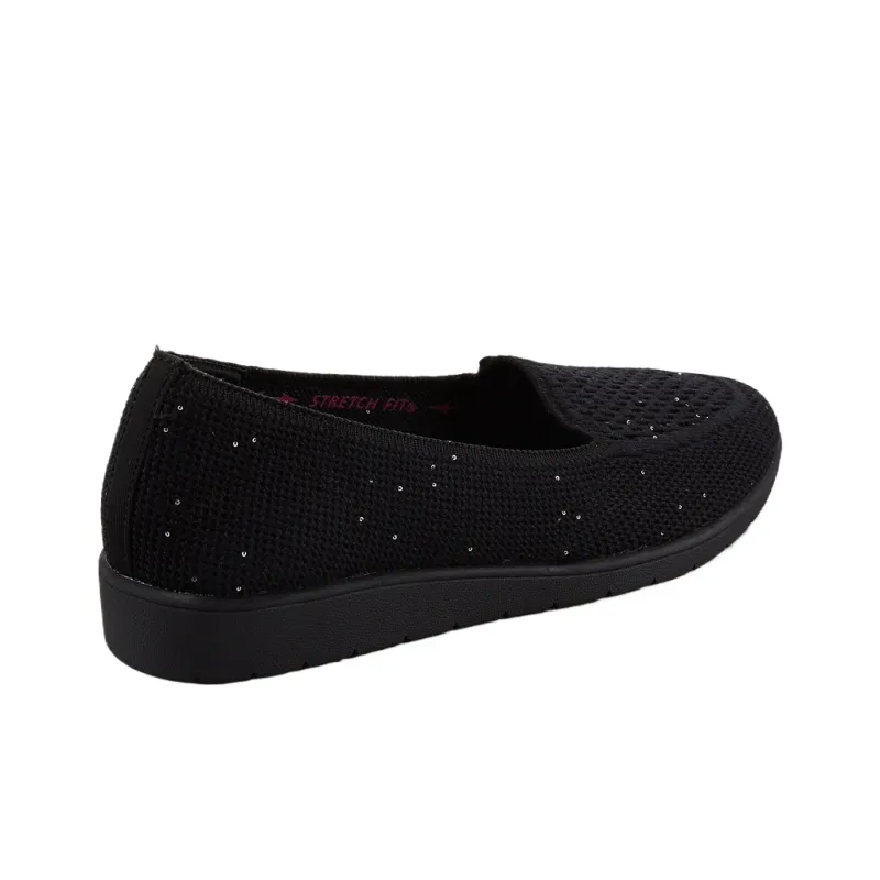 Skechers CLEO FLEX WEDGE Low Top Casual Shoes Women's Black-1