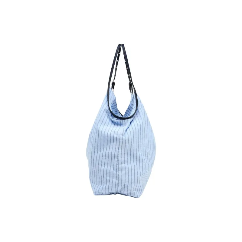 ZARA Cotton Tote Bag, Shopping Bag, Shoulder Bag Women's Blue-2