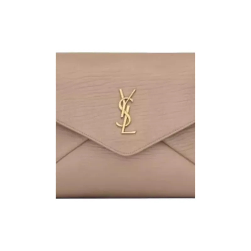 SAINT LAURENT CASSANDRE Sheepskin Envelope Bag, Clutch Tubas Women's Dusty Gray-5