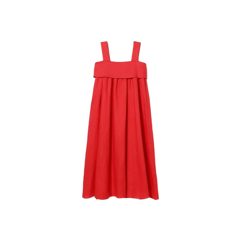 Beams Sleeveless Dress Women's Red-0
