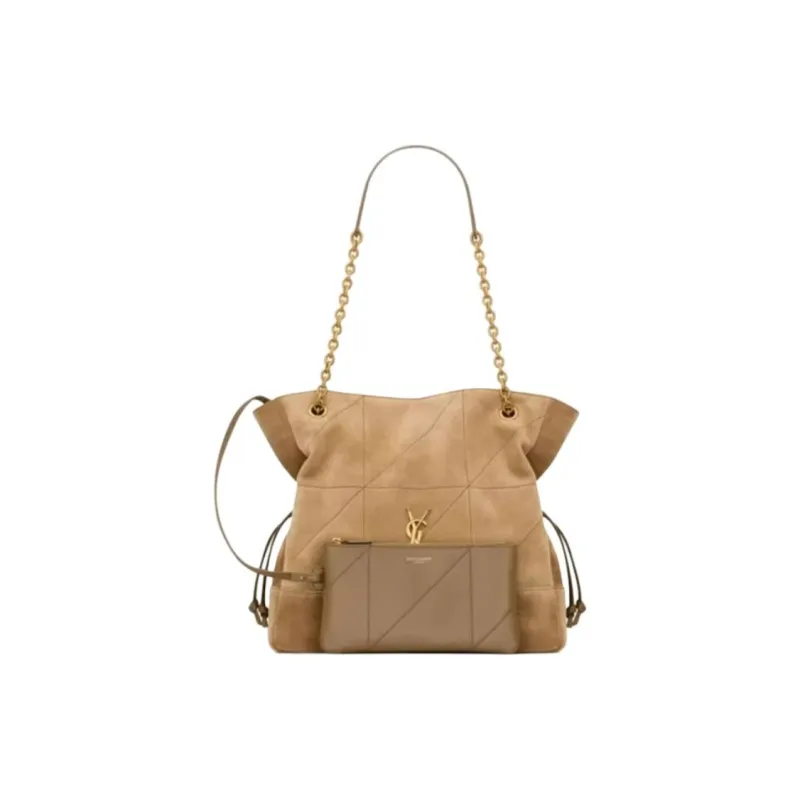 SAINT LAURENT Suede Shoulder Bag Trumpets Women's Golden Leaf-1