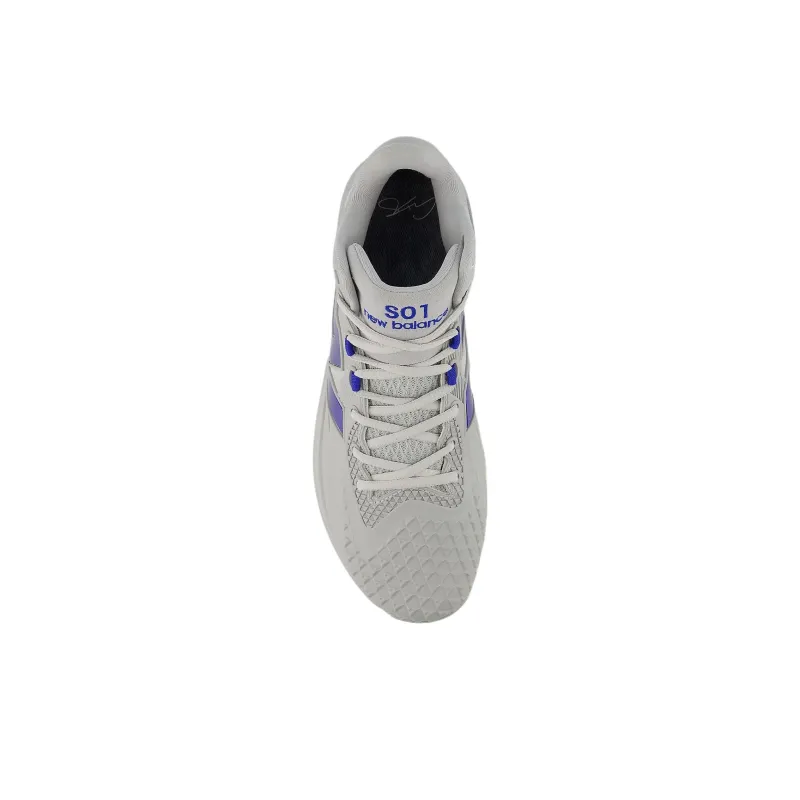 New Balance FuelCell Ohtani 1 Mid Top Upper Height Abrasion Resistant Functionality Baseball Shoes Men's Gray Blue-2