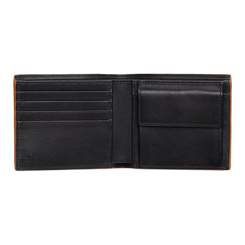 GUCCI GG Marmont Leather Wallet Men's Black & Orange-3