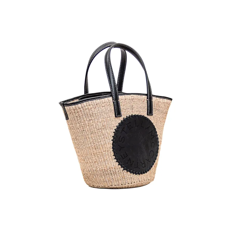 Stella McCartney Abaca Tote Bag, Shopping Bag, Shoulder Bag, Crossbody Bag, Handbag Women's Brown & Black-2