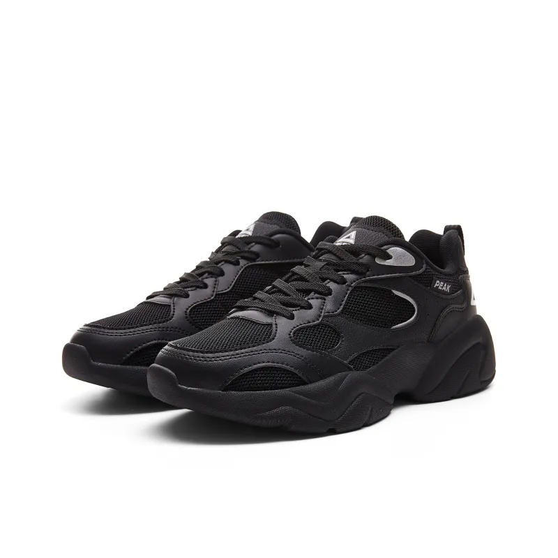 PEAK Sea Cushioning Lightweight Rebound Low Top Casual Shoes Women's Black Silver-2
