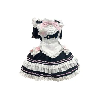 TIBINB Lolita Dresses Women's Black/White