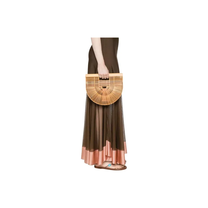 CULT GAIA Bamboo With Hair Handbag Women's Beige-4