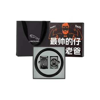 JAGUAR Top Grain Cow Leather Belts Men's Black 3.5cm