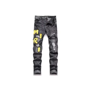 PAINT STAIN Jeans Unisex Black