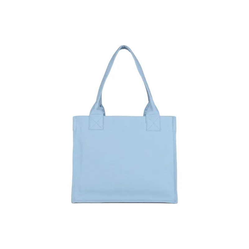 GANNI Recycled Cotton Tote Bag, Shopping Bag, Shoulder Bag Tubas Women's Blue-2