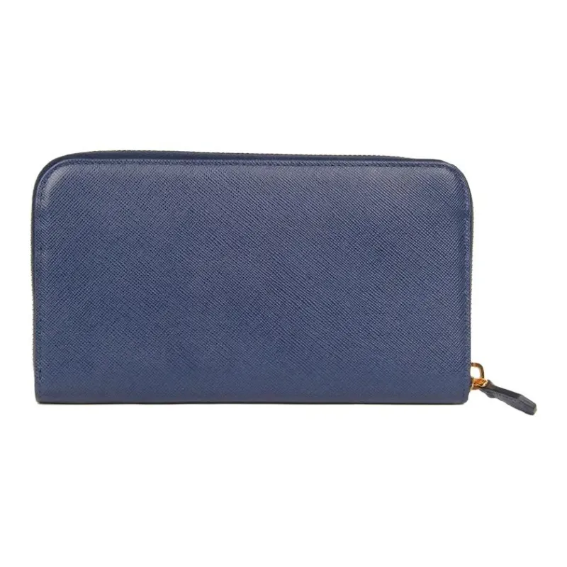 PRADA Cow Leather Wallet Women's Blue-2