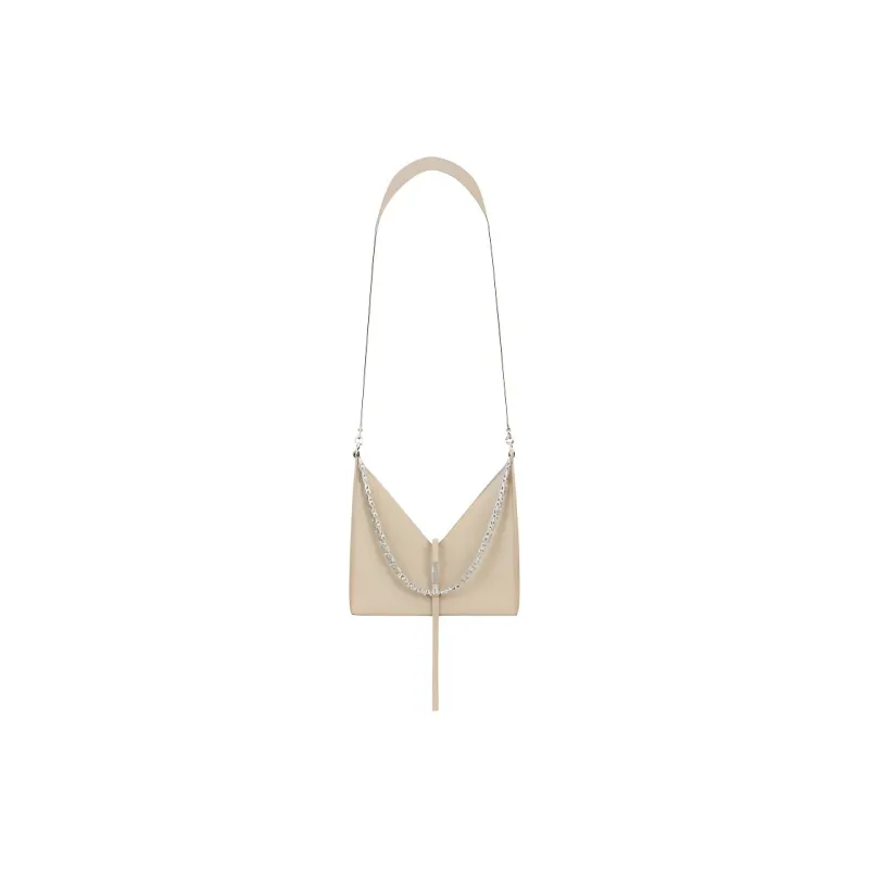 GIVENCHY Cut-out Cow Leather Chain Bag Shoulder Bag Crossbody Bag Small Size Women's Beige-0