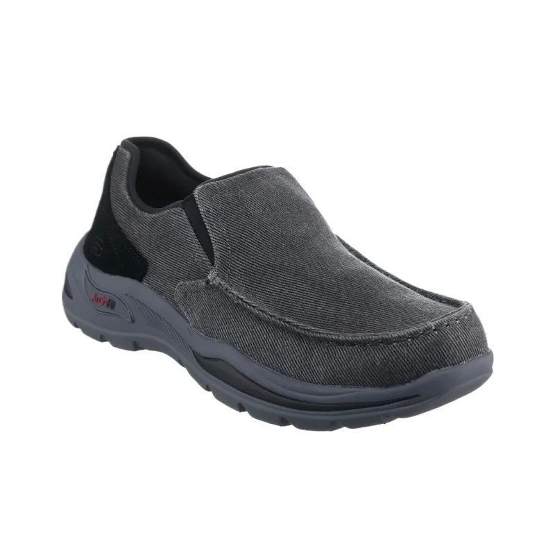 Skechers Arch Fit Motley Low Top Canvas Shoes Men's Black-2
