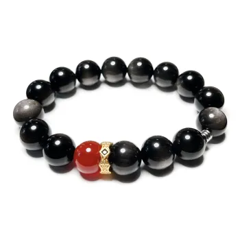CUIJING Natural Obsidian Bracelets Unisex