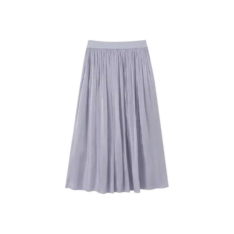 Homemade Willow Silk Casual Long Skirt Women's-3