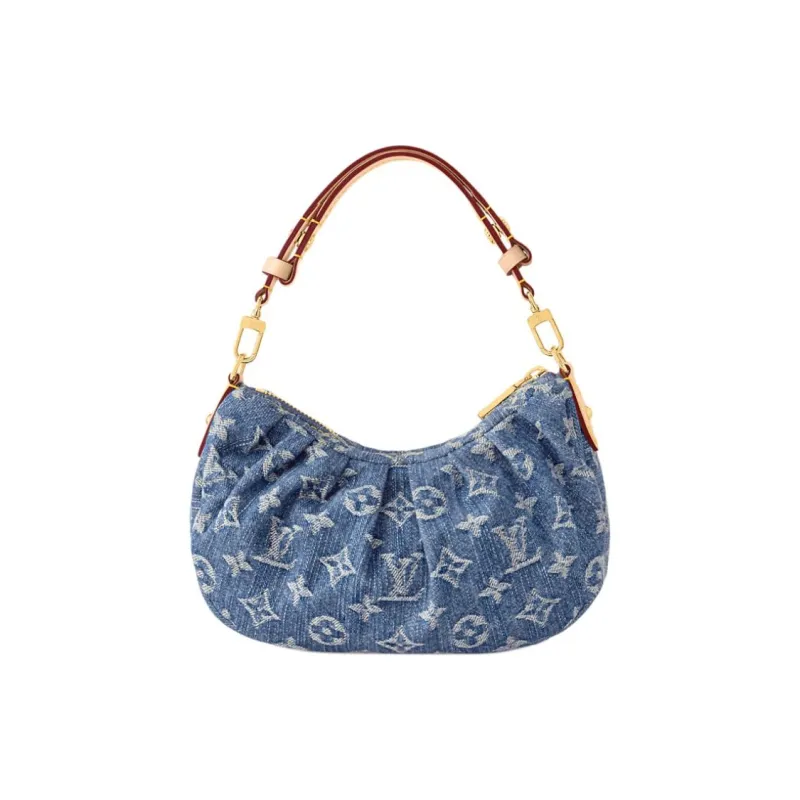 LOUIS VUITTON Monogram Cotton Denim Fabric Handbag, Shoulder Bag Women's Blue-2
