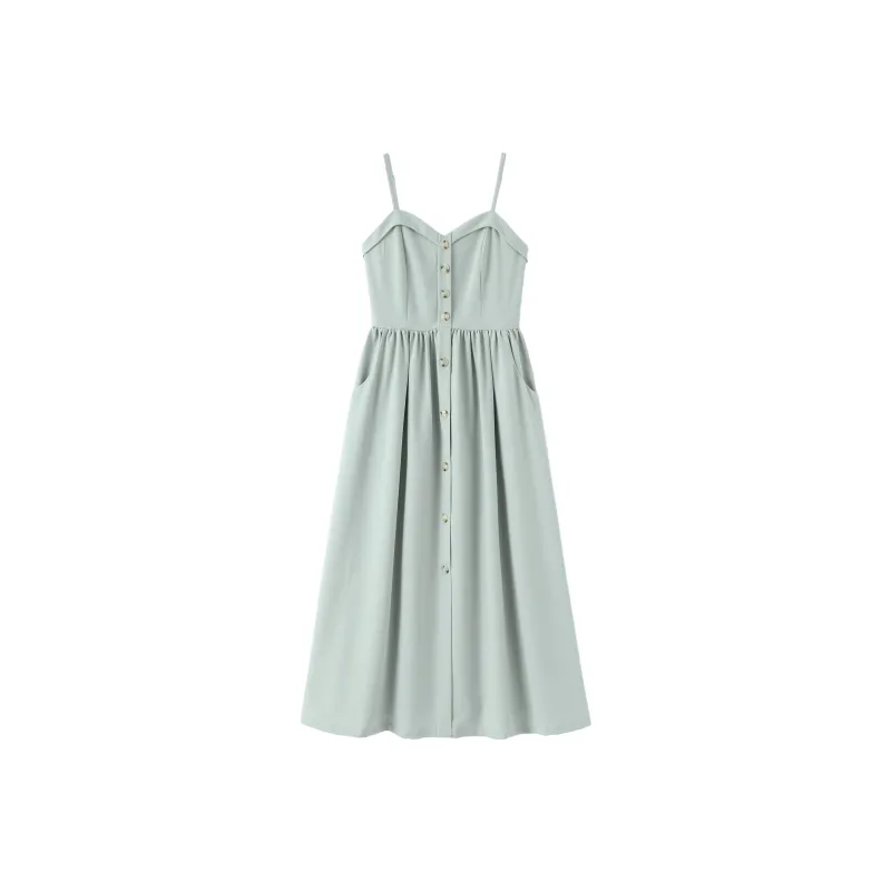 DX.DAXI Slip Dresses Women's Aqua Blue-0