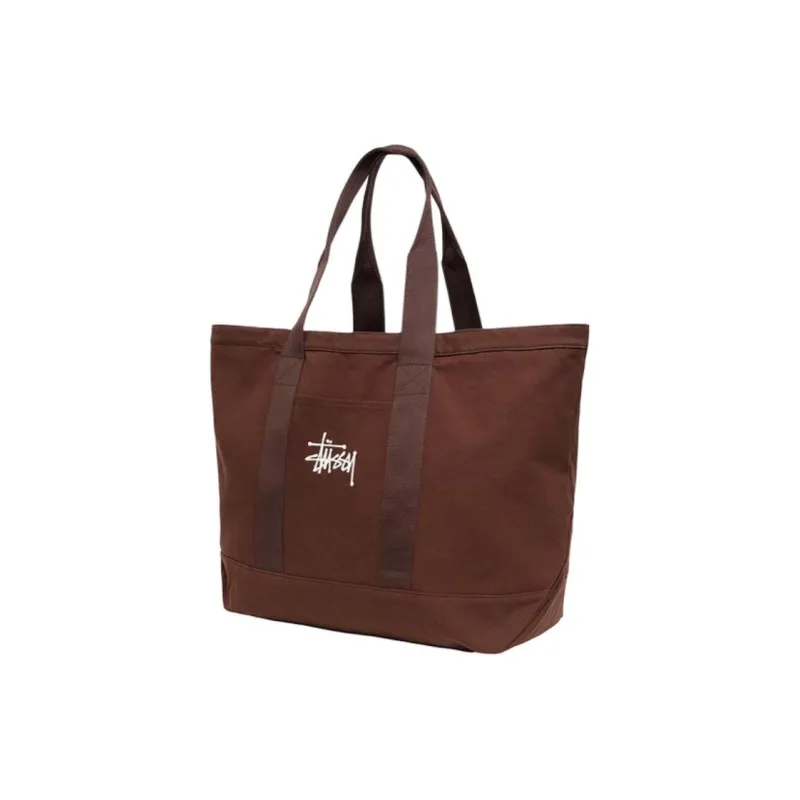 Stussy Fabric Tote Bag, Shopping Bag, Shoulder Bag Unisex Brown-1