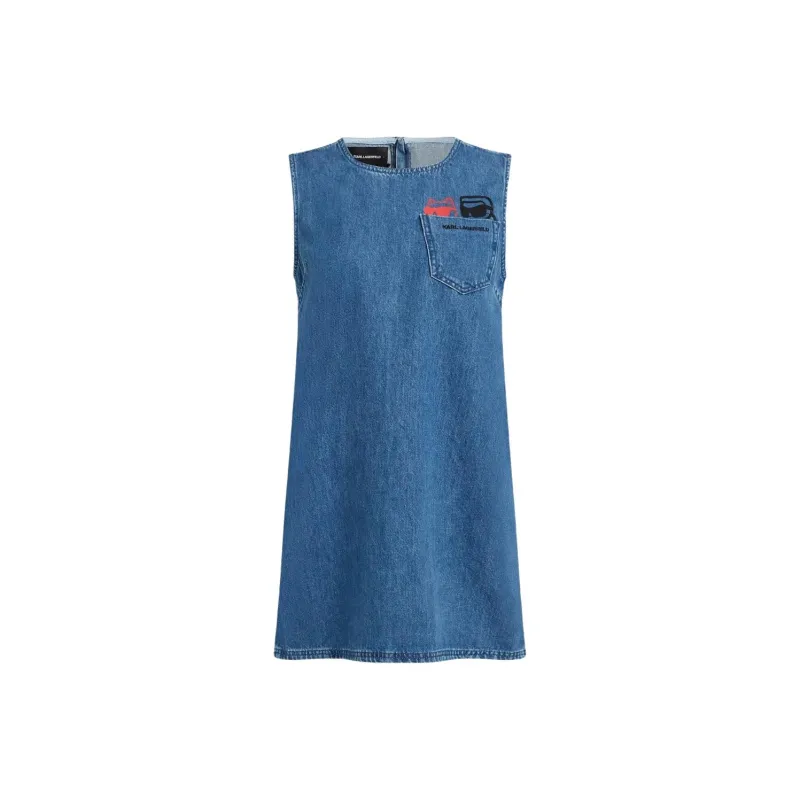 KARL LAGERFELD Sleeveless Dress Women's Light Blue-0