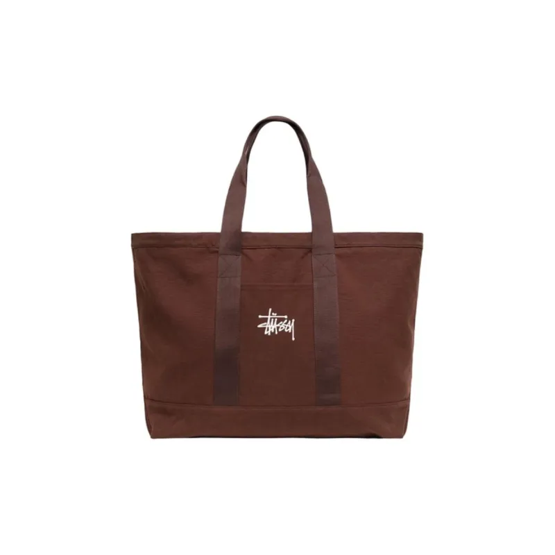 Stussy Fabric Tote Bag, Shopping Bag, Shoulder Bag Unisex Brown-0