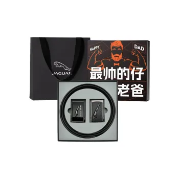 JAGUAR Top Grain Cow Leather Belts Men's Black 3.5cm