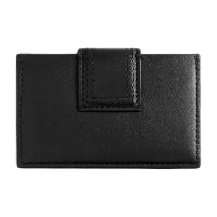 Jacquemus With Cow Leather And Sheepskin Card Holder Women's Black-1