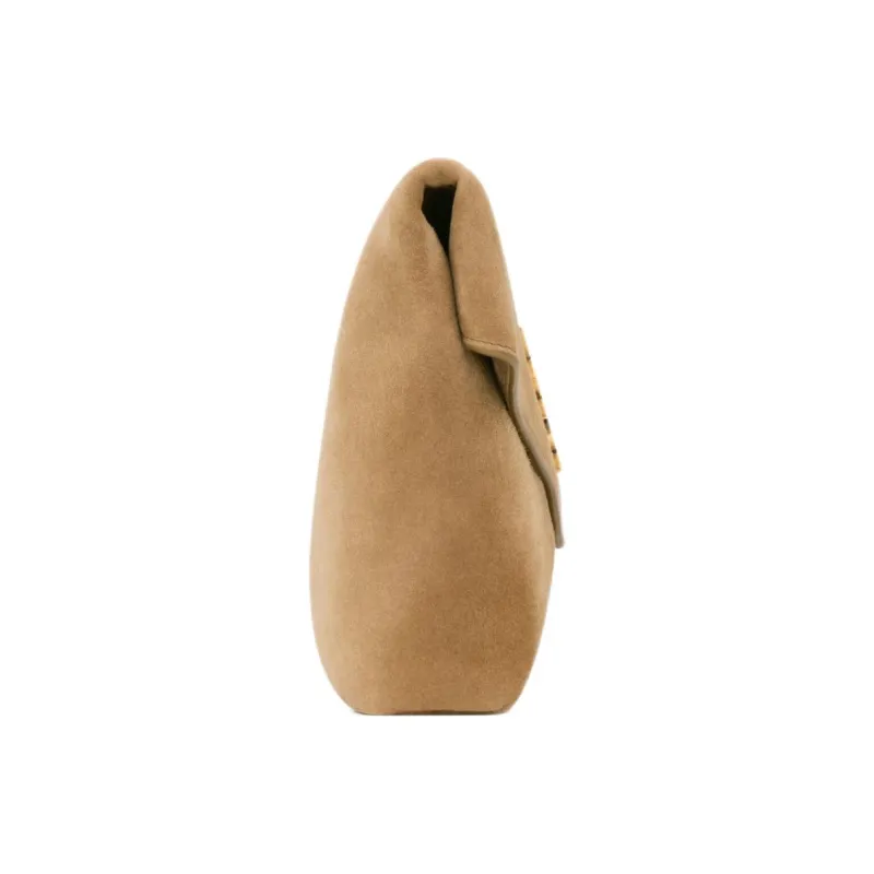 SAINT LAURENT CASSANDRE Suede Envelope Bag, Clutch Tubas Women's Golden Leaf-1