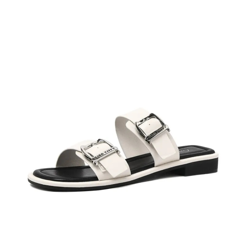 CAMEIDO Slip Resistant Slide Slippers Women's Ecru-0