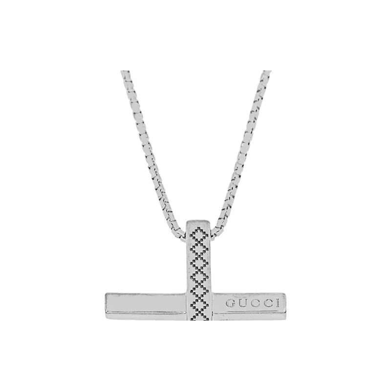 GUCCI 18K White Gold Necklaces Unisex Silver-1