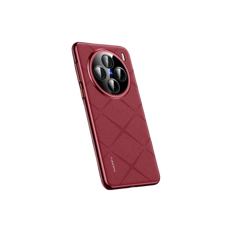 YINZHESHAN Vegan Leather Material Electroplated With Veneer Phone Cases Compatibility VivoX300 Business Formal-9