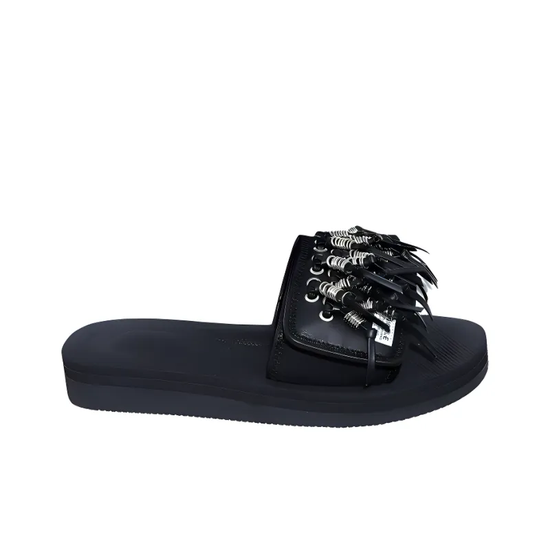 Suicoke x Toga Pulla Rubber Sole Quiet Slide Slippers 3.5cm Women's Black-1