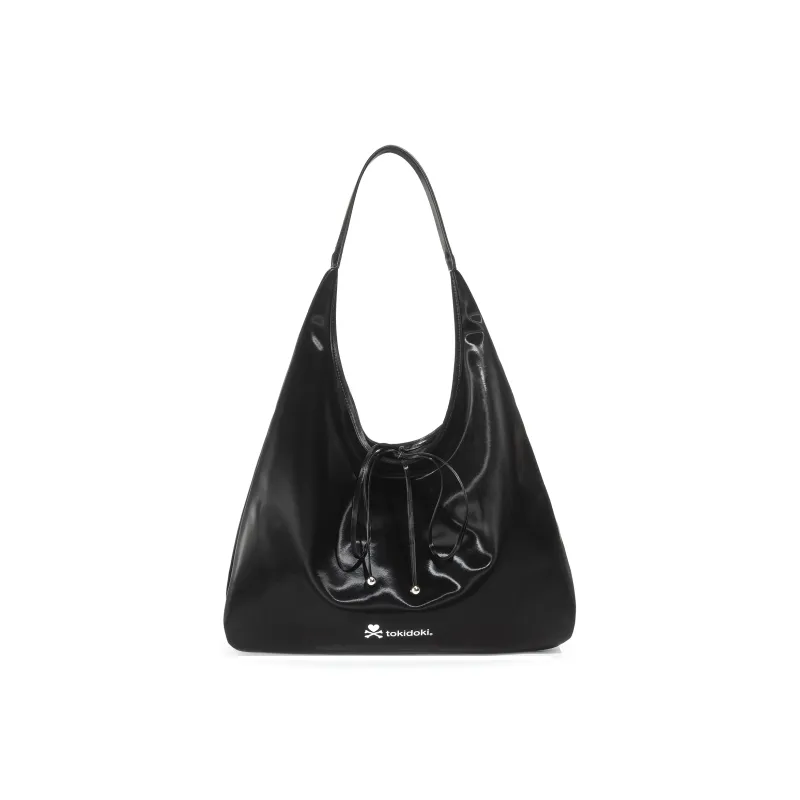 MESUCA Tokidoki Collaboration Recycled Leather Shoulder Bag Women's Black/Silver Gray-0