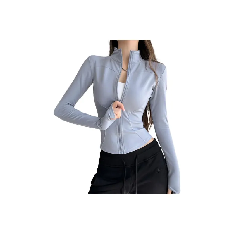 GUAILILUOLI Yoga Jackets Women's Blue-0