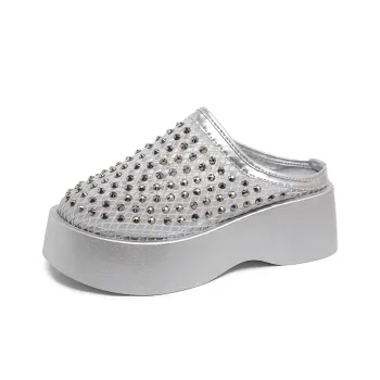 AJPAP Rubber Sole Odor Resistant Abrasion Resistant Slip Resistant Closed Toe Slippers Women's