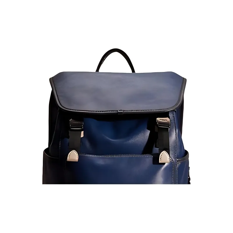 COACH League Genuine Leather Backpack Large Size Women's Dark Blue-2