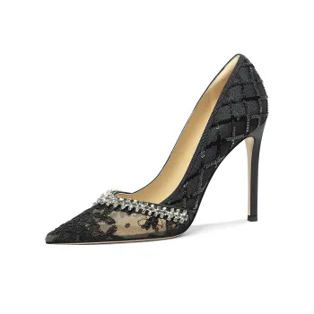 Lily Wei Glow In The Dark Party Slim Heel High Heels Women's Black