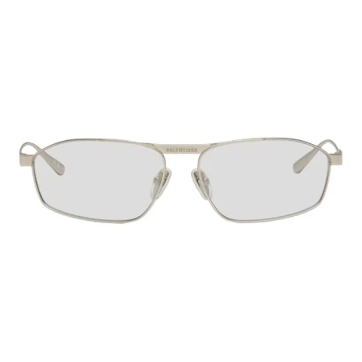 Balenciaga Metal Square Sunglasses Men's Gray-0