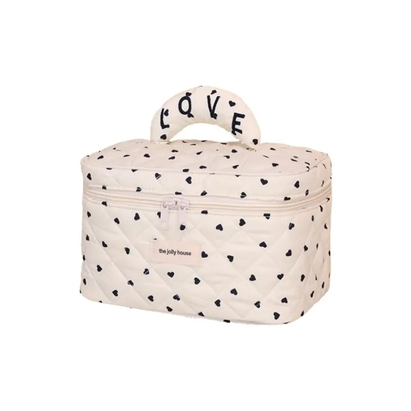 ZHIYIN Cute Soft Heart Portable Large Capacity Skincare Product Storage Bag Make up Tools-3