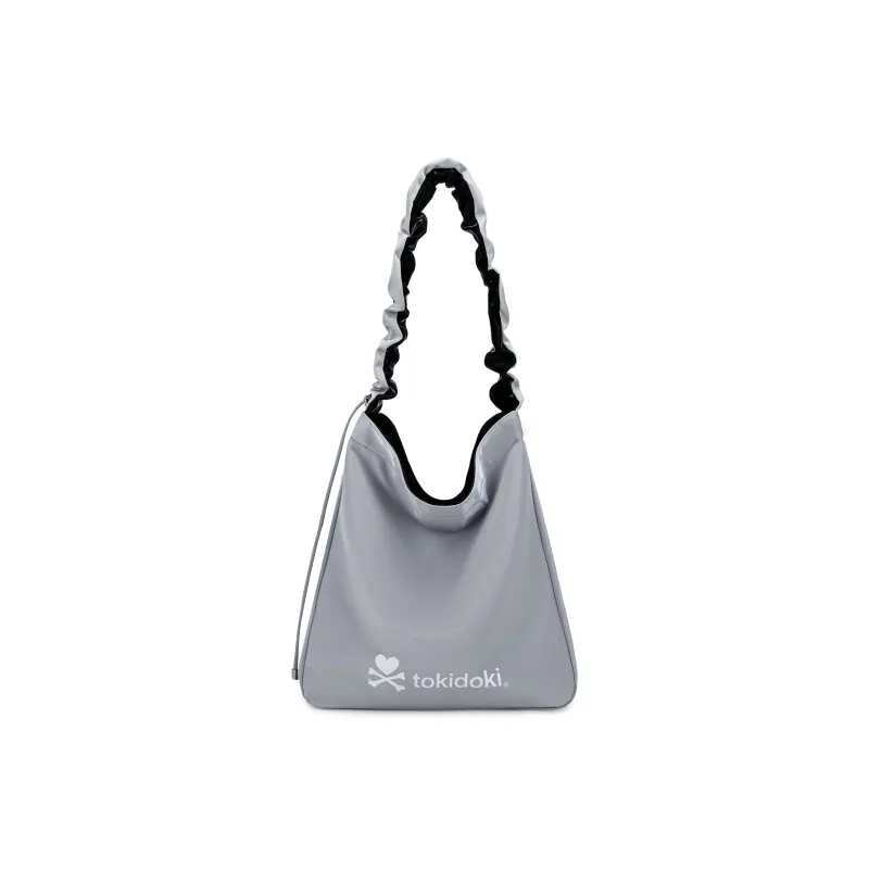 MESUCA ×Tokidoki/Tokidoki Collaboration Recycled Leather Hobo Bag Shoulder Bag Women's Black & Silver/Blue & Silver-1
