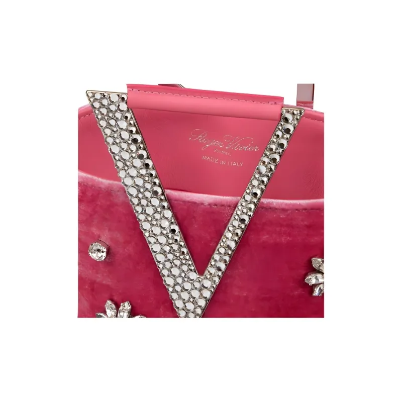 Roger Vivier Petite Soiree Velvet Handbag Mini Women's Candy-3