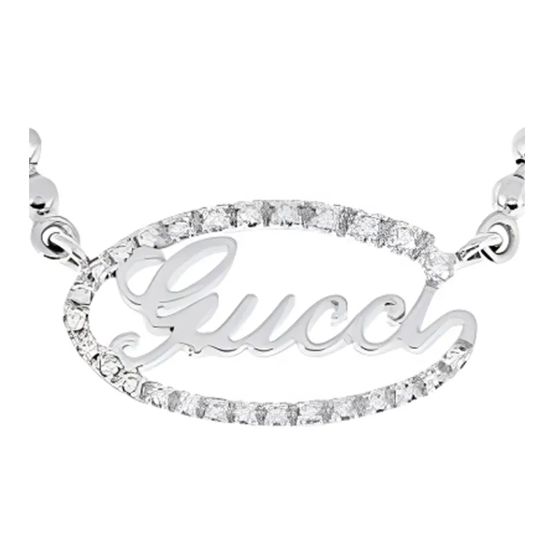 GUCCI 18K White Gold Necklaces Women's Silver-1