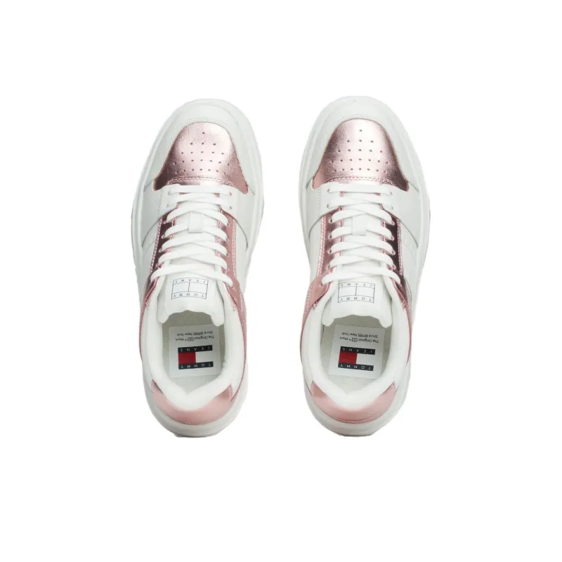 Tommy Hilfiger Brooklyn Low Top Skateboard Shoes Women's White Pink-3