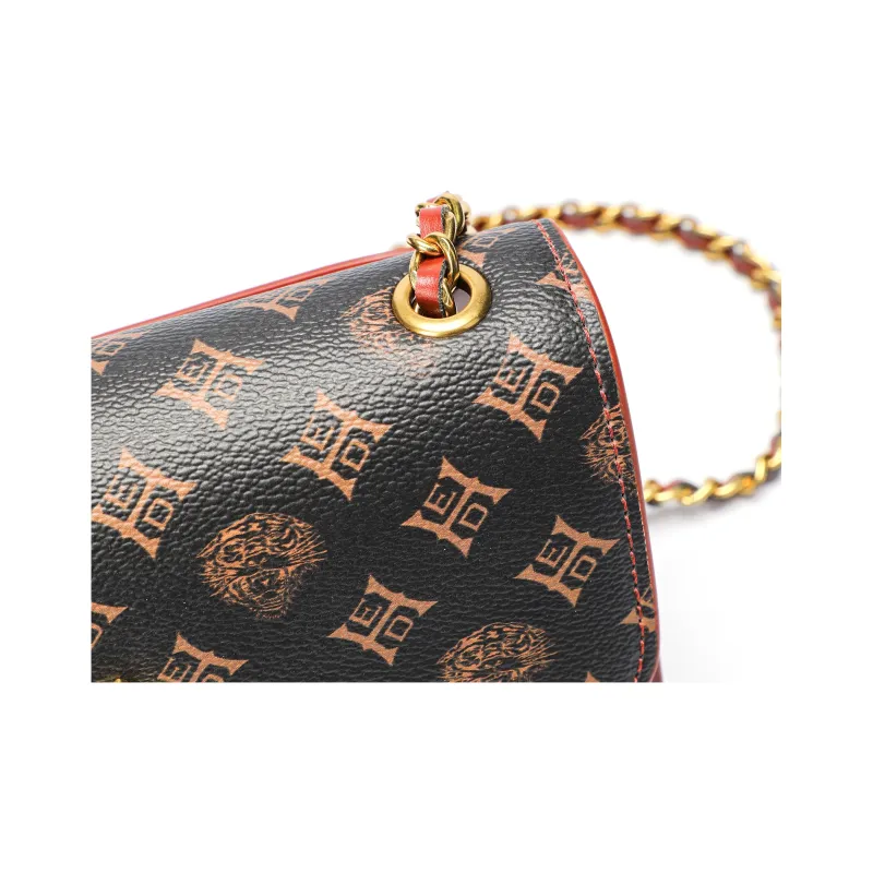 Ed Hardy Classic Series Cow Leather/Synthetic Leather Crossbody Bag, Shoulder Bag Regular Women's Black/Brown-13
