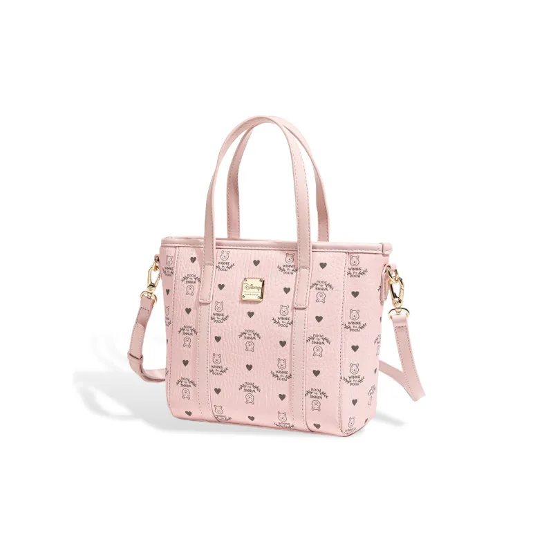 Disney Winnie The Pooh Series PVC Heartfelt Refined Box Crossbody Bag, Shoulder Bag, Handbag Women's Pink-2