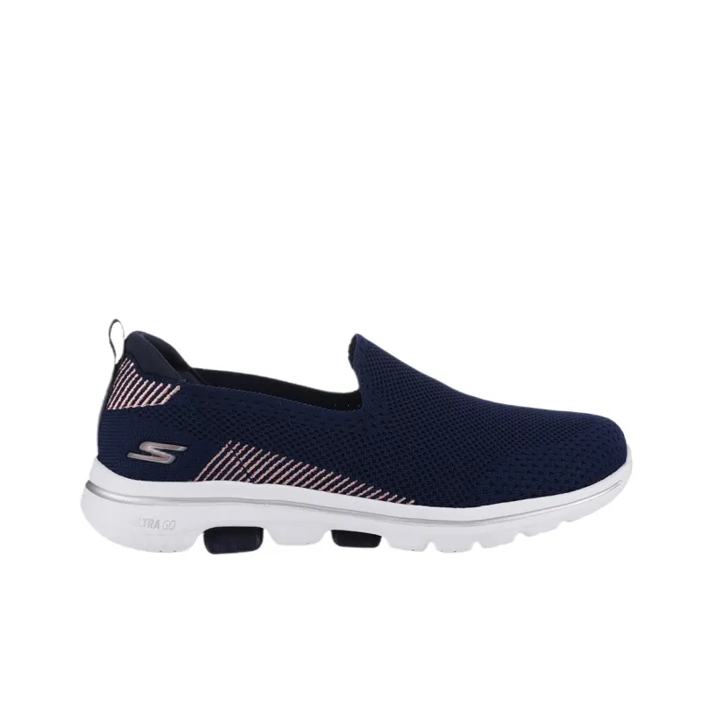 Skechers Go Walk 5 Shock Absorbers Low Top Casual Shoes Women's Navy Blue-1
