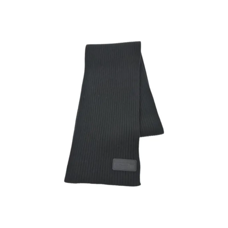 PRADA Wool Knit Scarves Men's Black-1