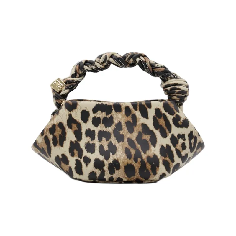GANNI Recycled Leather One Shoulder Handbag Trumpets Women's Brown & Multicolor-1