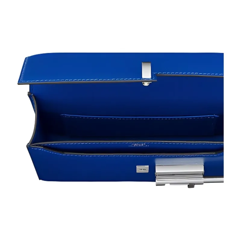 HERMES Verrou Tadelakt Calfskin Handgun Bag Shoulder Bag Crossbody Bag Mini Women's Blue-4
