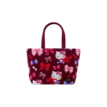 Sanrio Hello Kitty Cotton Tote Bag, Shopping Bag, Handbag Women's Red